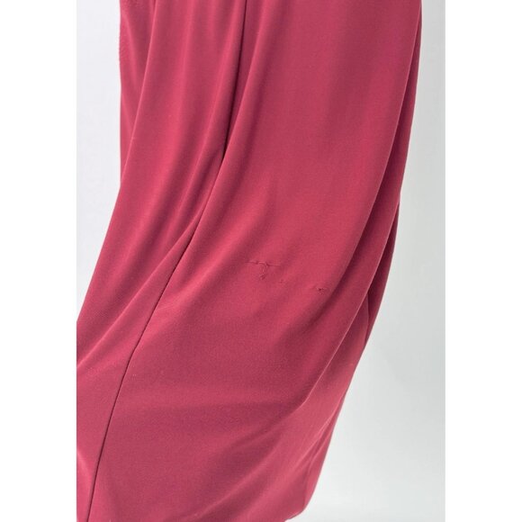 Lauren Ralph Lauren Essentials Dark Red Sleeveless Ruching Dress Sz 4 FLAW - Picture 8 of 13